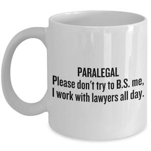 Paralegal Coffee Mug - Paralegal Gift Idea - Legal Assistant Present - I Work With Lawyers All Day