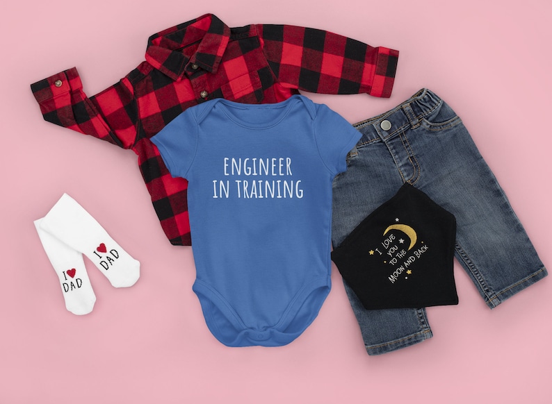 Cute Engineer Baby Shirt Engineer Baby One-piece Baby Bodysuit Engineer In Training Baby Shower Gift First Birthday image 6