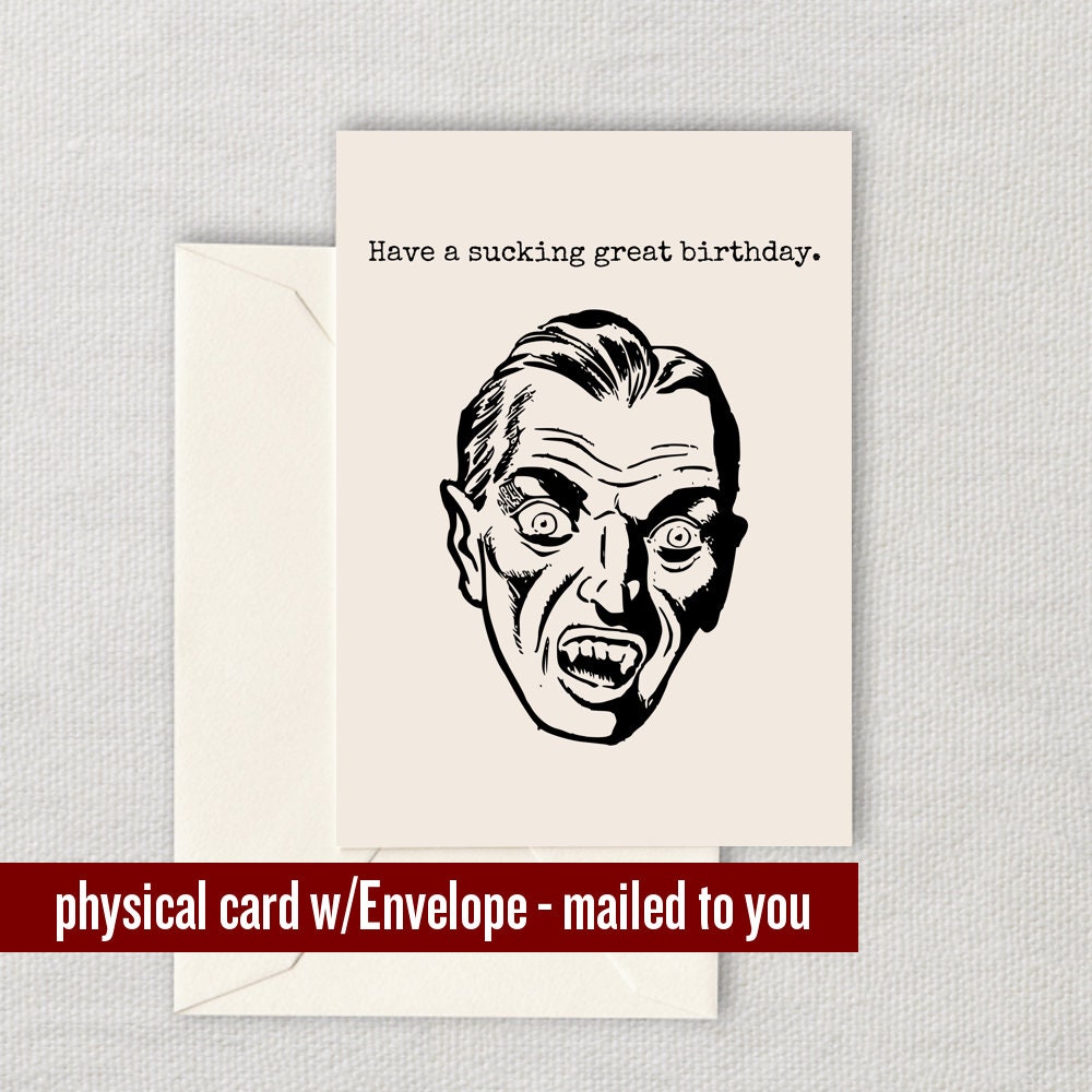 Vampire Birthday Card Vampire Greeting Card Vampire | Etsy