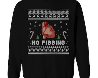 Suéter navideño feo del cardiólogo - Regalos de cardiología - Sudadera fea del cardiólogo - Sin fibbing