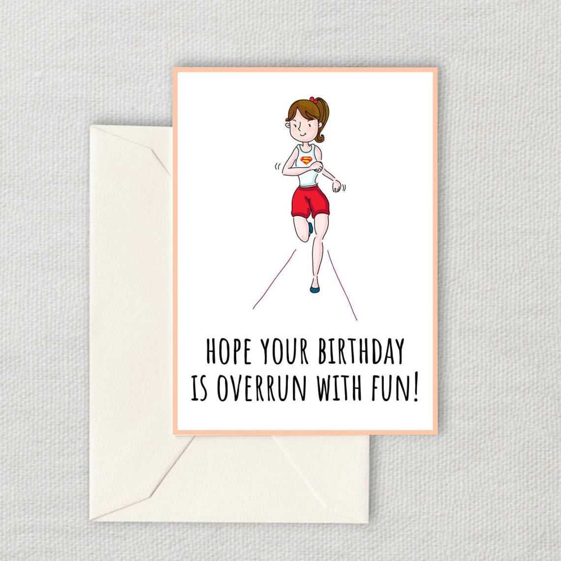 Printable Runner Birthday Card Running Birthday Card Etsy
