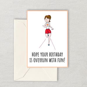 Printable Runner Birthday Card - Running Birthday Card - Jogging Printable Card - Marathon Runner Card - Instant Download - Running Birthday