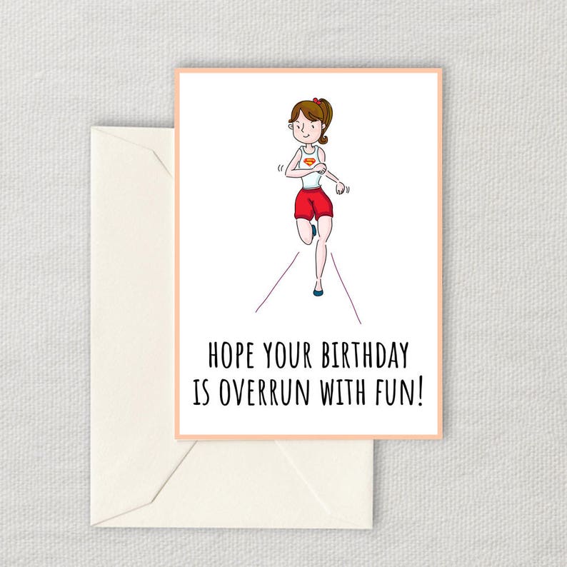 Printable Runner Birthday Card Running Birthday Card Etsy