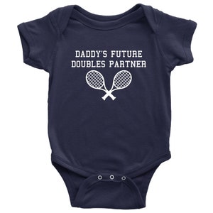 Cute Tennis Baby One-piece Tennis Baby Bodysuit Daddy's Future Doubles Partner Tennis Player Baby Gift Many Sizes And Colors image 2