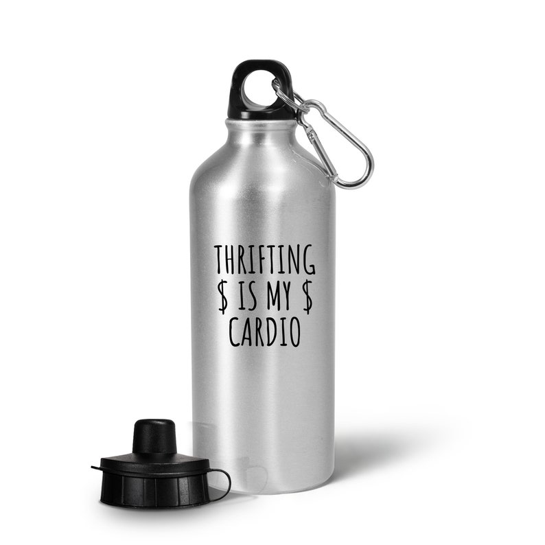Junking Thrifter Gift Idea Thrifting Is My Cardio Vintage Flea Market Funny Thrifting Water Bottle