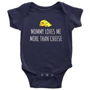 Cute Baby One-piece - Cheese Lover Baby - Cheese Tasting - Funny Baby Bodysuit - Mommy Loves Me More Than Cheese - Many Sizes And Colors