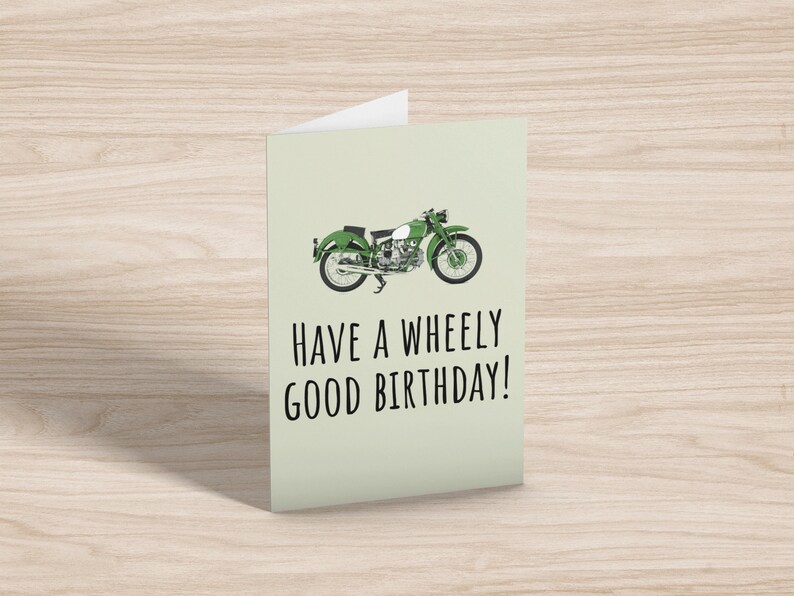 Printable Motorcycle Birthday Card Biker Birthday Card - Etsy