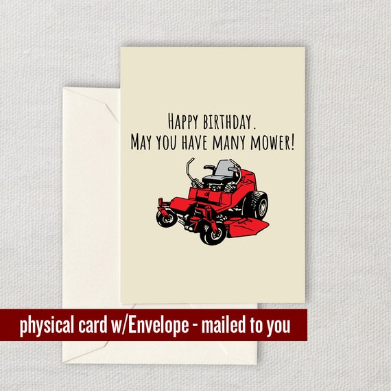 Carte D Anniversaire Paysagiste Carte De Tondeuse A Etsy