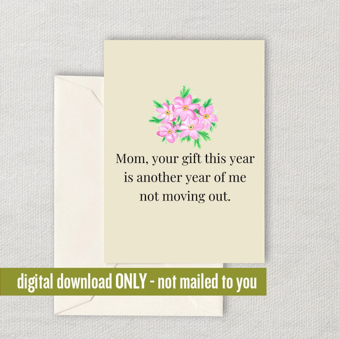 Funny Mother Printable Card - Mother's Day Card - Mom Card - Mother ...