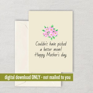 Divertente biglietto stampabile per la mamma - Biglietto per la festa della mamma - Biglietto per la mamma - Madre stampabile - Download istantaneo - Biglietto digitale - Scegli una mamma migliore