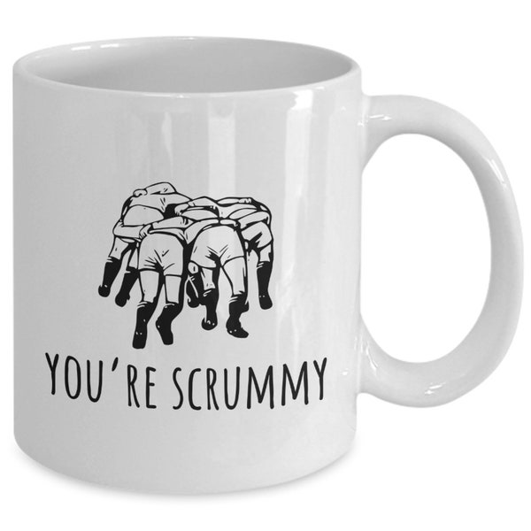 Rugby Gifts - Rugby Valentine - Cute Rugby Mug - Rugby Coffee Mug - Valentine's Day - Anniversary - You're Scrummy