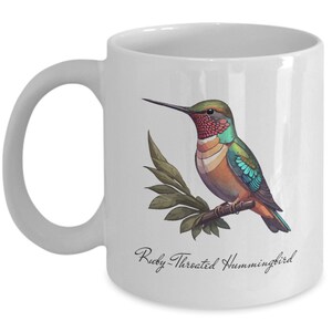 Bird Watching Mug - Hummingbird Mug - Ornithologist Gift - Bird Lover Present - Birding Mug - Ruby Throated Hummingbird