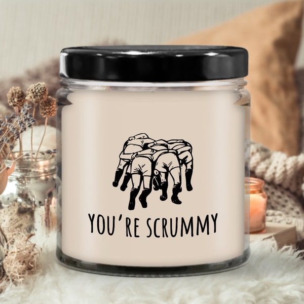 Rugby Gifts - Rugby Valentine - Cute Rugby Candle - Rugby Present - Valentine's Day - Anniversary - You're Scrummy