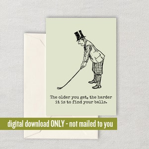 Tarjeta de golf divertida - Tarjeta imprimible de golf - Tarjeta de cumpleaños de golf descargable - Tarjeta de golfista - Cumpleaños del jugador de golf - Descarga digital - Imprimible