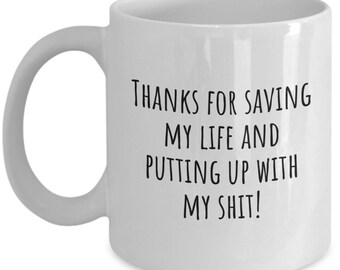 Funny Oncologist Coffee Mug - Thanks For Saving My Life Gift