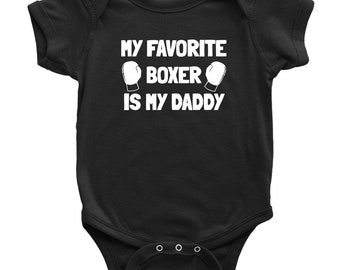 Cute Boxing Baby Bodysuit - Boxing Baby One-piece - Boxer Baby Gift - My Favorite Boxer - Baby Shower or First Birthday Gift