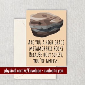 Cute Geologist Greeting Card - Geology Card - Funny Geologist Gift - You&#39;re Gneiss - Geology Nerds - Valentine&#39;s Day - Anniversary