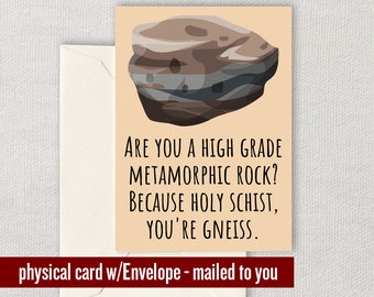 Cute Geologist Greeting Card - Geology Card - Funny Geologist Gift - You're Gneiss - Geology Nerds - Valentine's Day - Anniversary