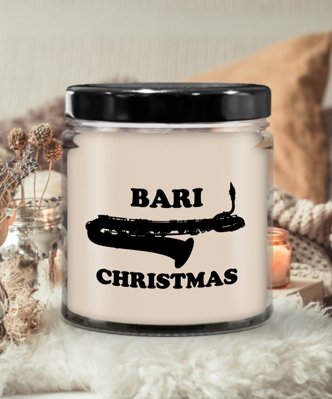 Baritone Sax Candle Baritone Saxophone Saxophonist Gift Bari Christmas
