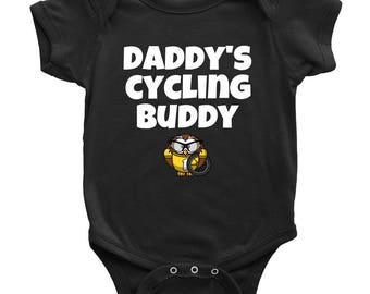 Baby One-piece - Cycling Baby Shirt - Daddy’s Cycling Buddy - Personnalisation - Cadeau de baby shower - De nombreuses tailles et couleurs