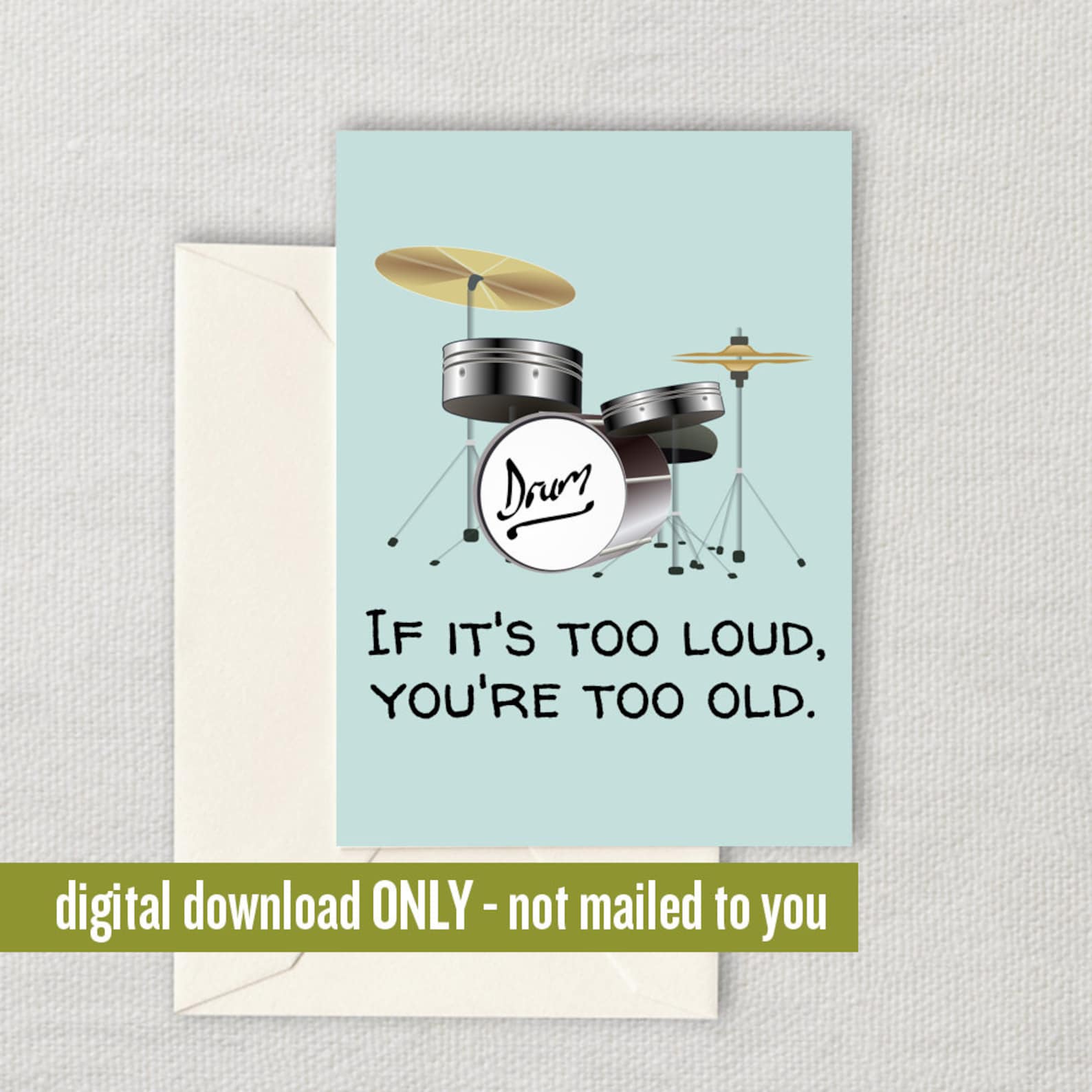 Drummer Birthday Card Drummer Greeting Card If It's Etsy