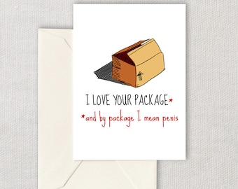 Funny Sexy Printable Card - Naughty Valentine Card - Adult Anniversary Card - Love Card - Instant Download - Love Your Penis