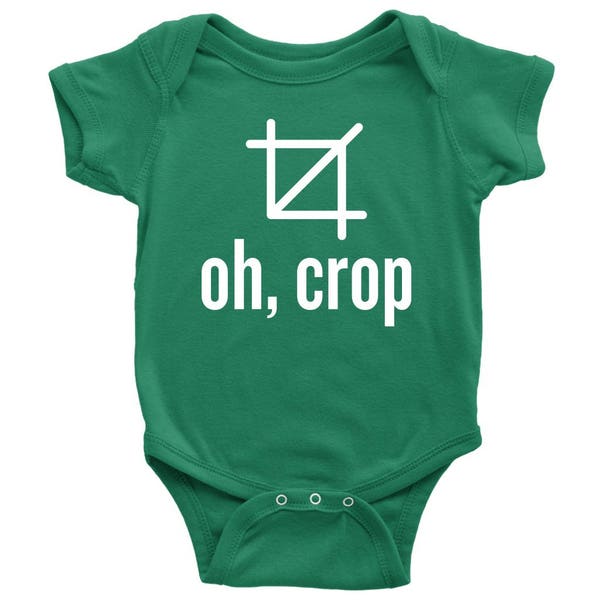 Graphic Designer Baby Shirt - Funny Baby One-piece - Oh, Crop - Baby Graphic Designer - Many Sizes And Colors Available - Baby Gift Idea