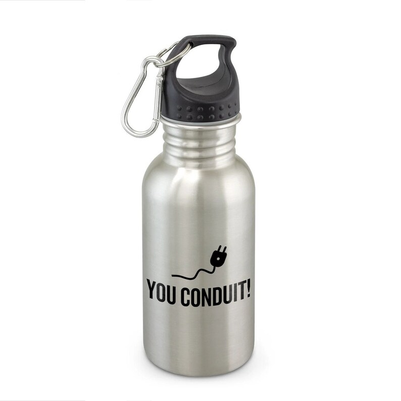 Funny Electrician Stainless Steel Water Bottle – You Conduit image 1