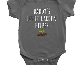Cute Baby One-piece - Gardening Baby Shirt - Daddy's Little Garden Helper - Customization Available - Baby Shower, First Birthday Gift
