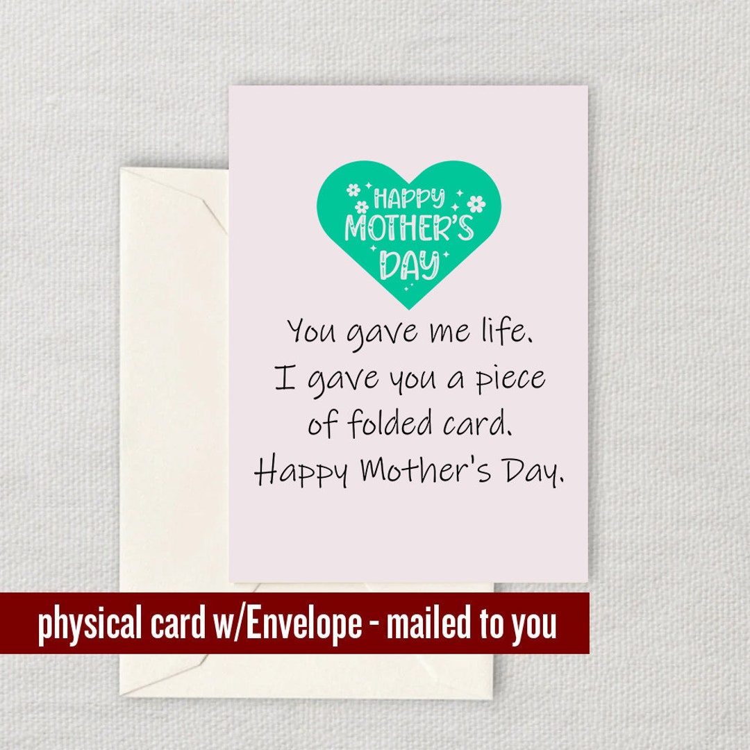 Funny Mother Greeting Card - Mother's Day Card - Mom Card - Mothers Day ...