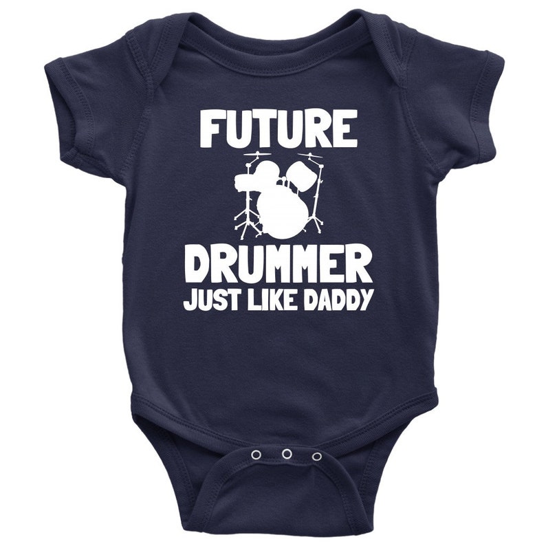 Baby Shower Gift Idea Drumming Baby One-piece Cute Drummer Baby Shirt Many Sizes And Colors Future Drummer Just Like Daddy
