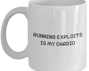 Ethische Hacker Mok - Cyber Security Gift - Cyber Security Koffiemok - Grappig cadeau - Running Exploits Is My Cardio