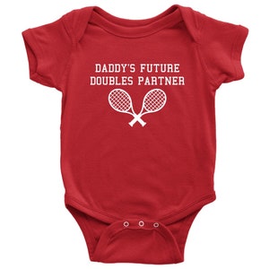 Cute Tennis Baby One-piece Tennis Baby Bodysuit Daddy's Future Doubles Partner Tennis Player Baby Gift Many Sizes And Colors image 6