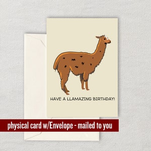 Llama Birthday Card - Llama Greeting Card - Cute Llama Card - Have A Llamazing Birthday