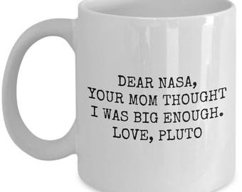 LookHUMAN Tazza Divertente "Dear NASA..." Bianca, Ceramica, 425 Ml, Lavabile In Lavastoviglie