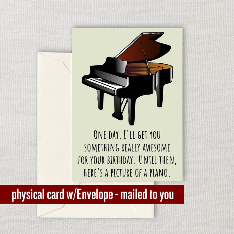 Funny Piano Card Pianist Birthday Card Piano Birthday Card - Etsy