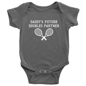 Cute Tennis Baby One-piece Tennis Baby Bodysuit Daddy's Future Doubles Partner Tennis Player Baby Gift Many Sizes And Colors image 3
