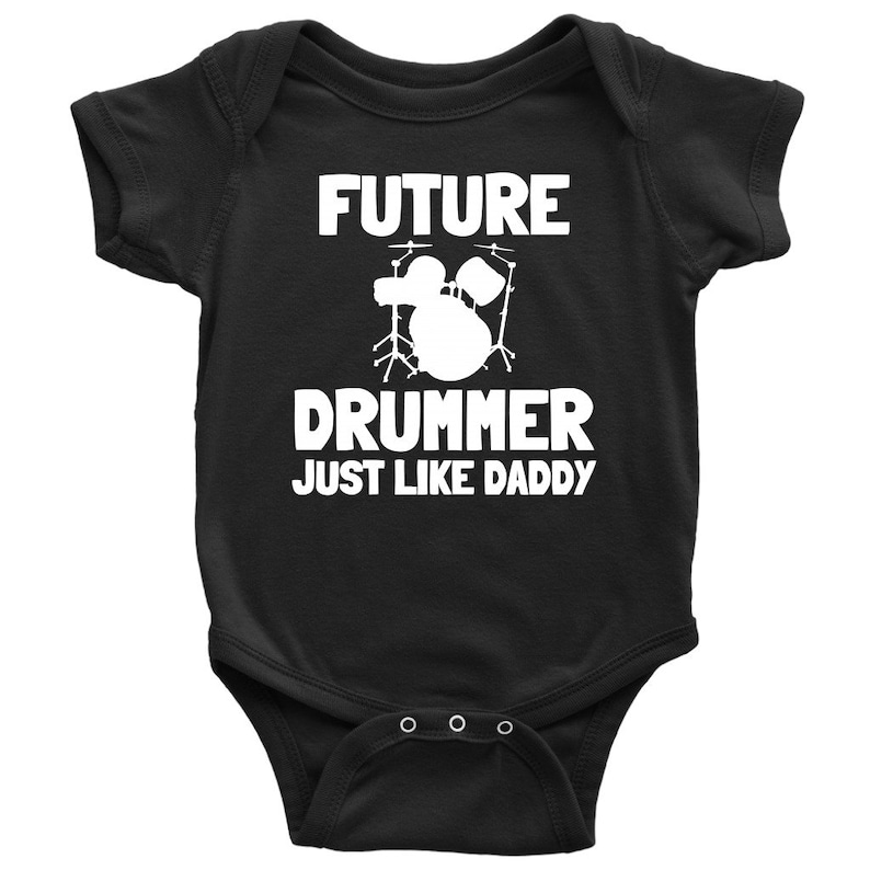 Baby Shower Gift Idea Drumming Baby One-piece Cute Drummer Baby Shirt Many Sizes And Colors Future Drummer Just Like Daddy