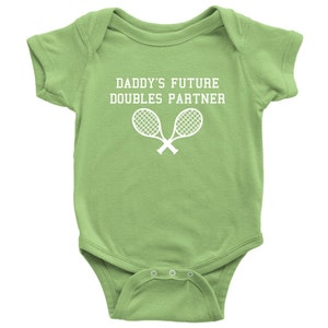 Cute Tennis Baby One-piece Tennis Baby Bodysuit Daddy's Future Doubles Partner Tennis Player Baby Gift Many Sizes And Colors image 5