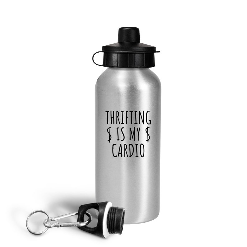 Junking Thrifter Gift Idea Thrifting Is My Cardio Vintage Flea Market Funny Thrifting Water Bottle