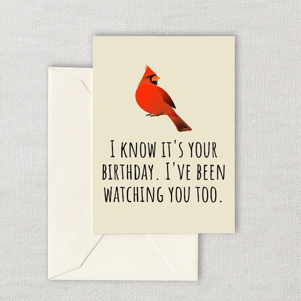 Printable Birdwatching Birthday Card - Birding Birthday Card - Bird Watching Printable Card - Birder Card - Digital Download