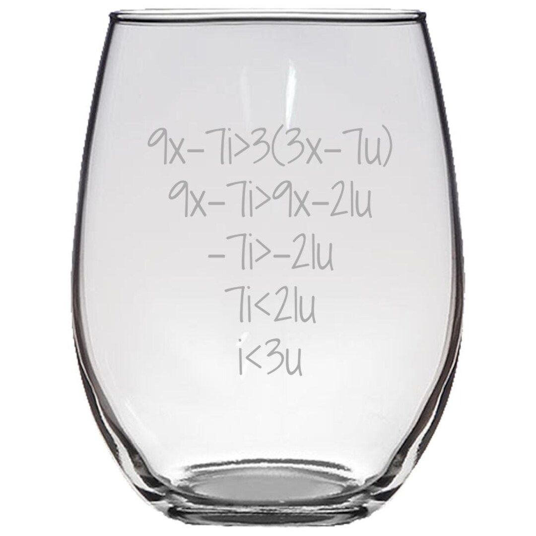 Math Nerd Gift - Stemless Wine Glass - Cute Math Teacher Gift ...