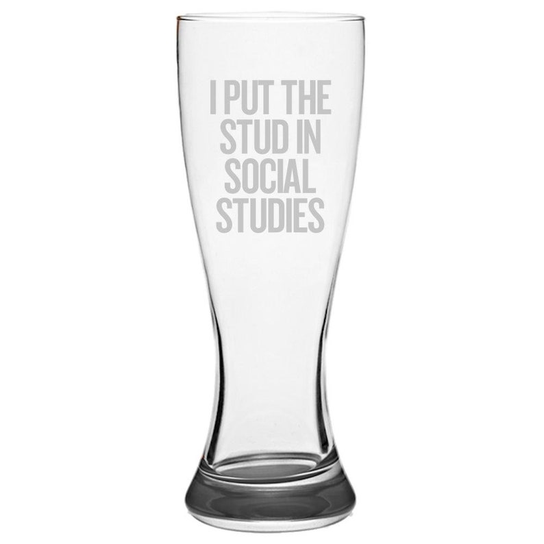 I Put the Stud in Social Studies Funny Beer Glass History Etsy