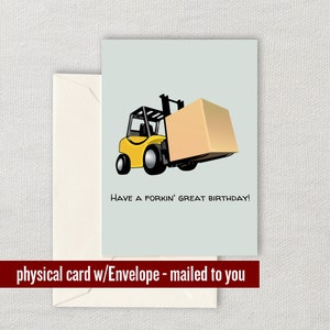 Forklift Birthday Card - Forklift Operator Card - Forklift Driver Card - Forklift Gifts - Forkin Great Birthday