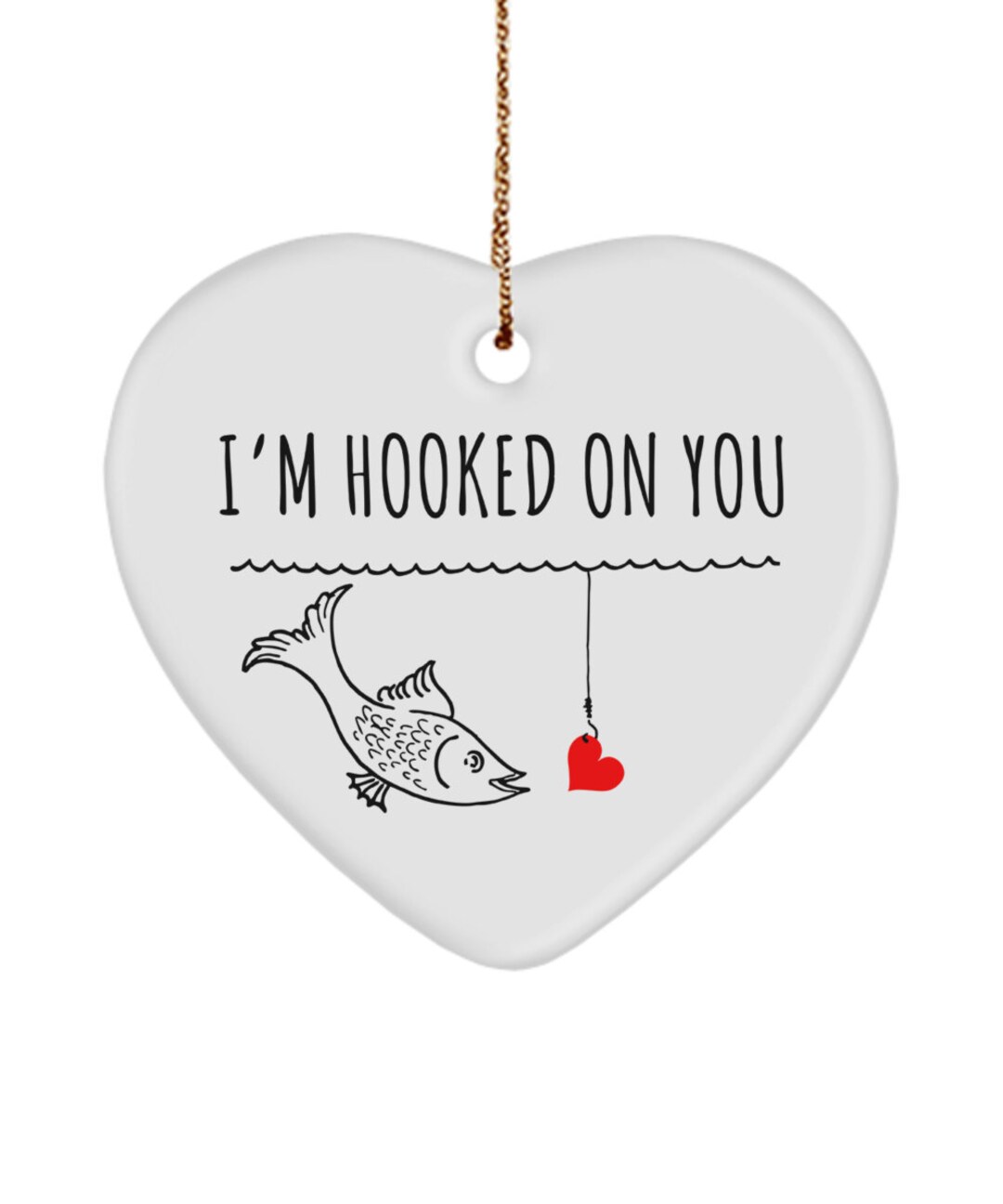 Cute Fishing Ornament Fisherman Valentine Fishing Anniversary Gift ...