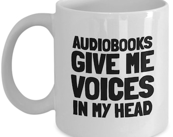Audiobook Lover Coffee Mug: White Ceramic Tea Cup