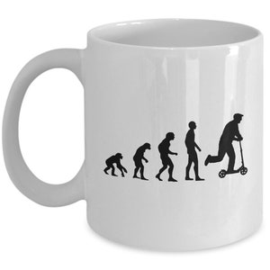 Scooter Coffee Mug - Scooter Gifts - Present For Scooter Rider - Evolution of Humanity