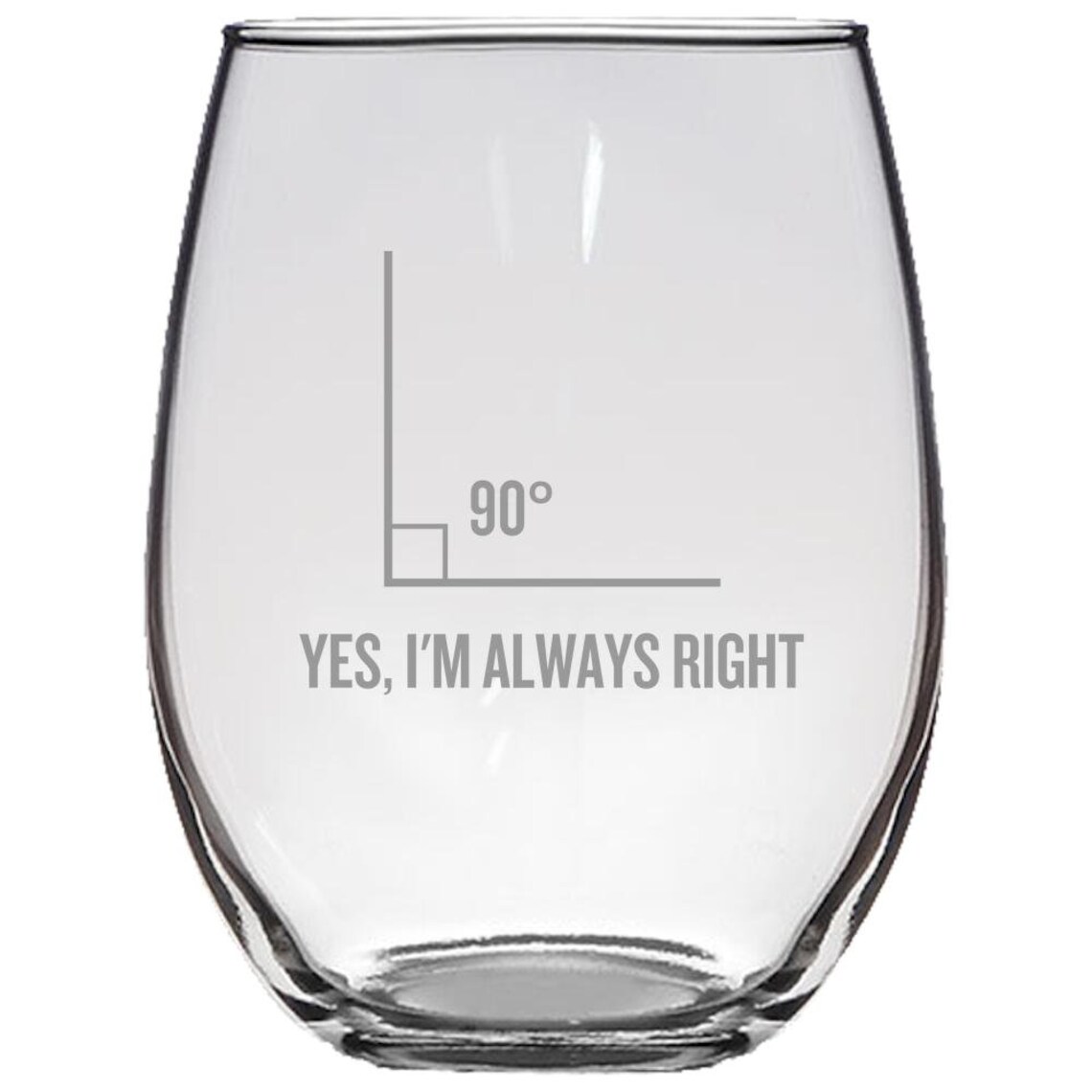 Funny Geometry Gift - Stemless Wine Glass - Math Teacher Gift - Funny ...
