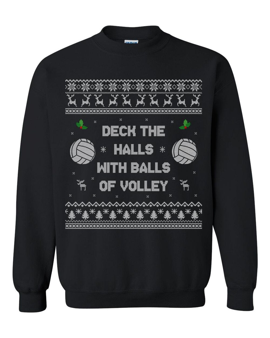 Volleyball Ugly Christmas Sweater Volleyball Ugly Sweatshirt Deck the