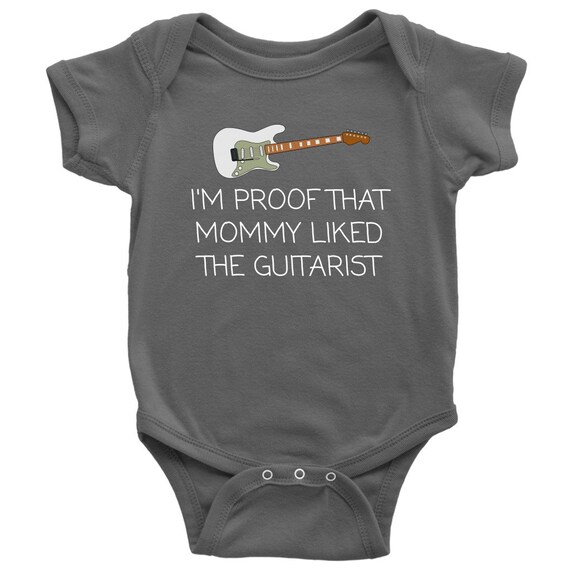 GUITAR PLAYER BODY SUIT PERSONALISED DADDYS LITTLE BABY GROW GIFT 